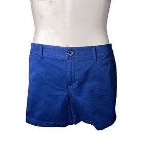 Liz‎ Claiborne Women's 8 Petite Classic Chino Shorts American Navy Pockets